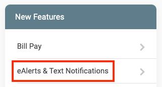 eAlerts in Online Banking